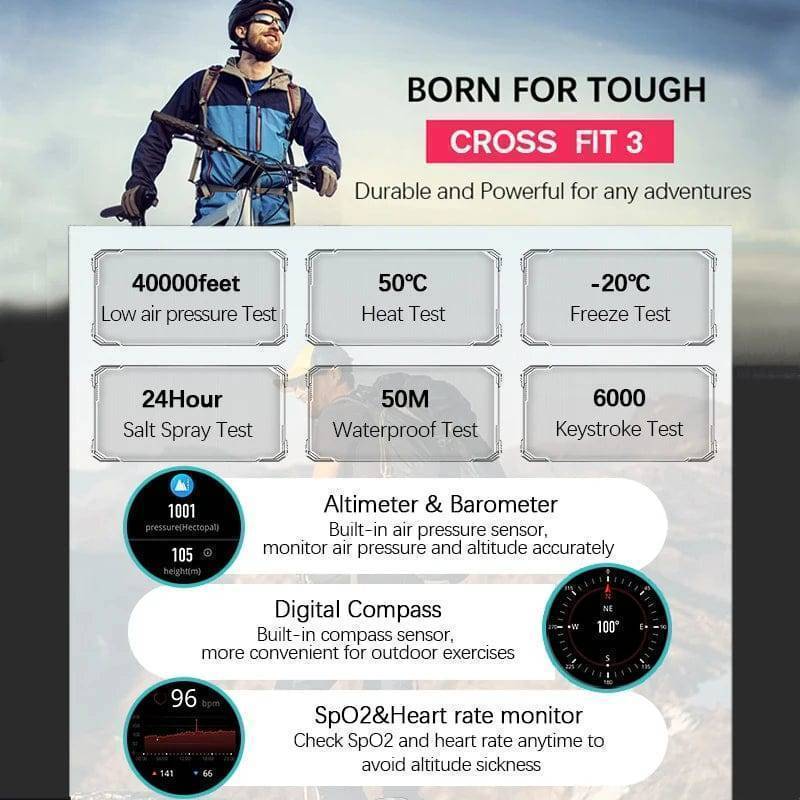 Smartwatch with GPS, Altimeter, Barometer, and Compass for Outdoor Activities - Esilora