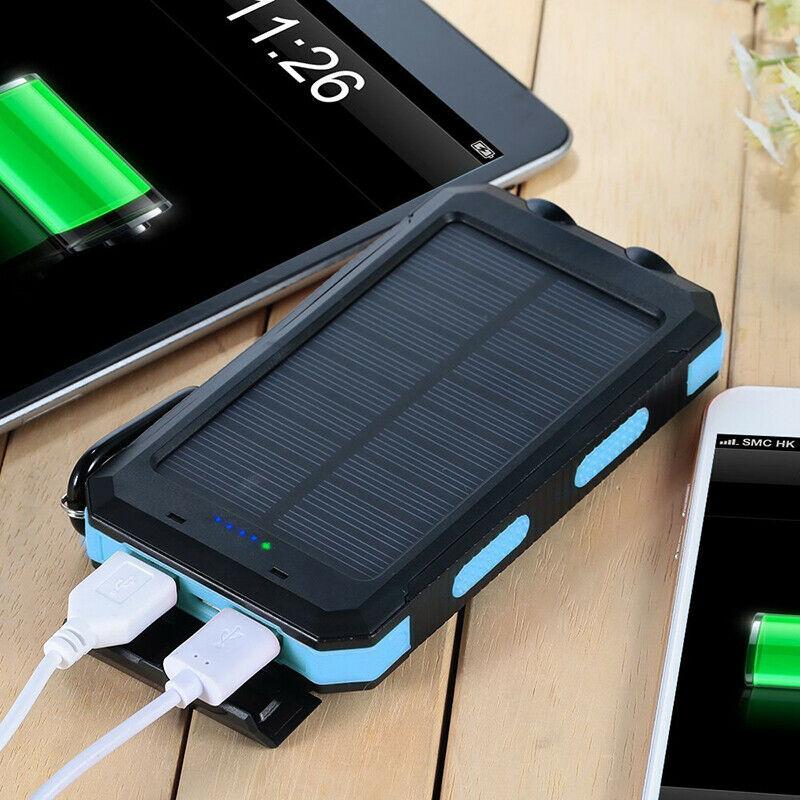 Caricabatterie solare portatile con doppia uscita USB – Power bank resistente all’acqua - Esilora