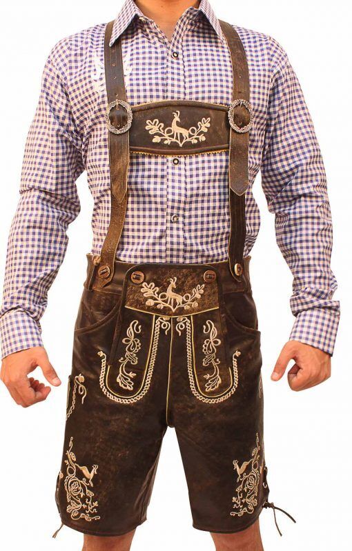 AlpenViktor-sæt med lederhosen til mænd - autentisk Oktoberfest-outfit