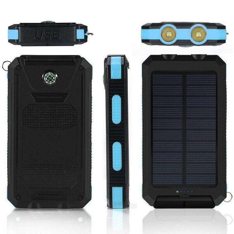 Caricabatterie solare portatile con doppia uscita USB – Power bank resistente all’acqua - Esilora