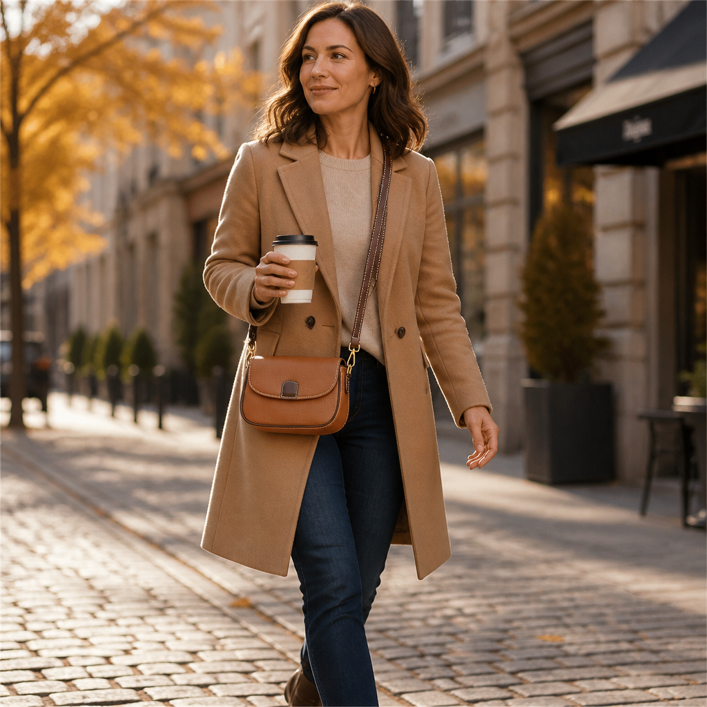 SolaraVera – Classic Pebbled Leather Crossbody with Magnetic Snap - Esilora
