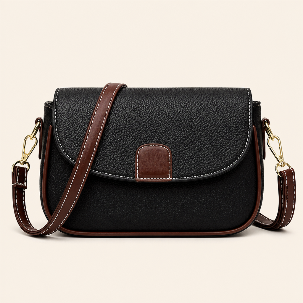 SolaraVera – Classic Pebbled Leather Crossbody with Magnetic Snap - Esilora