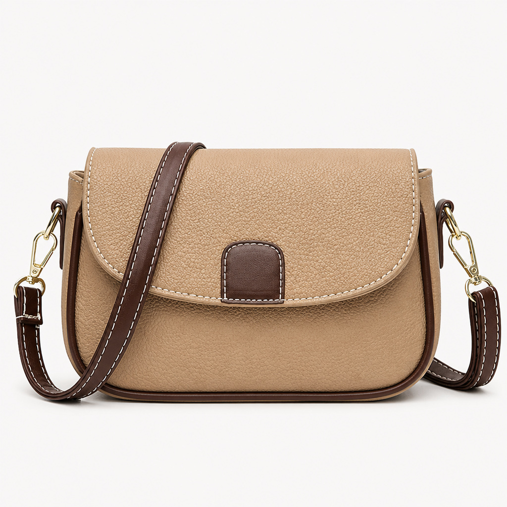 SolaraVera – Classic Pebbled Leather Crossbody with Magnetic Snap - Esilora