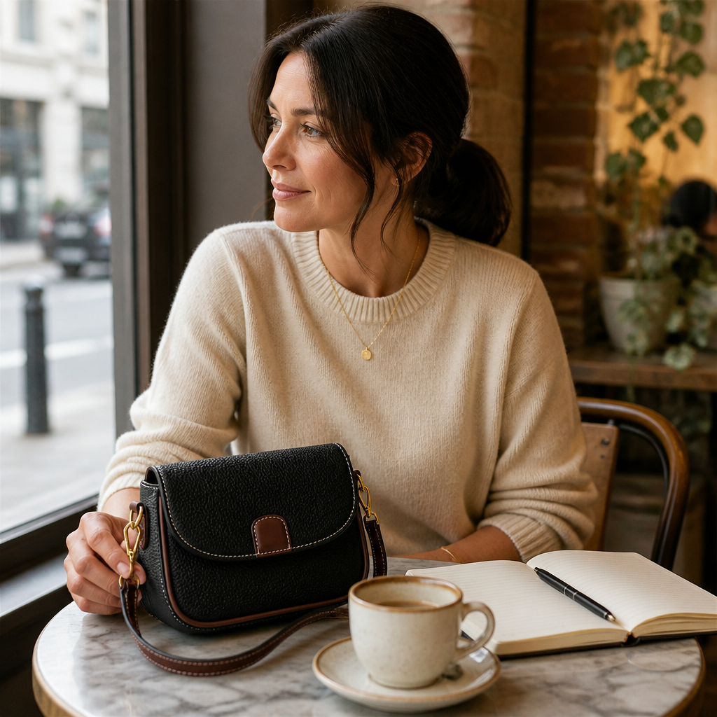 SolaraVera – Classic Pebbled Leather Crossbody with Magnetic Snap - Esilora