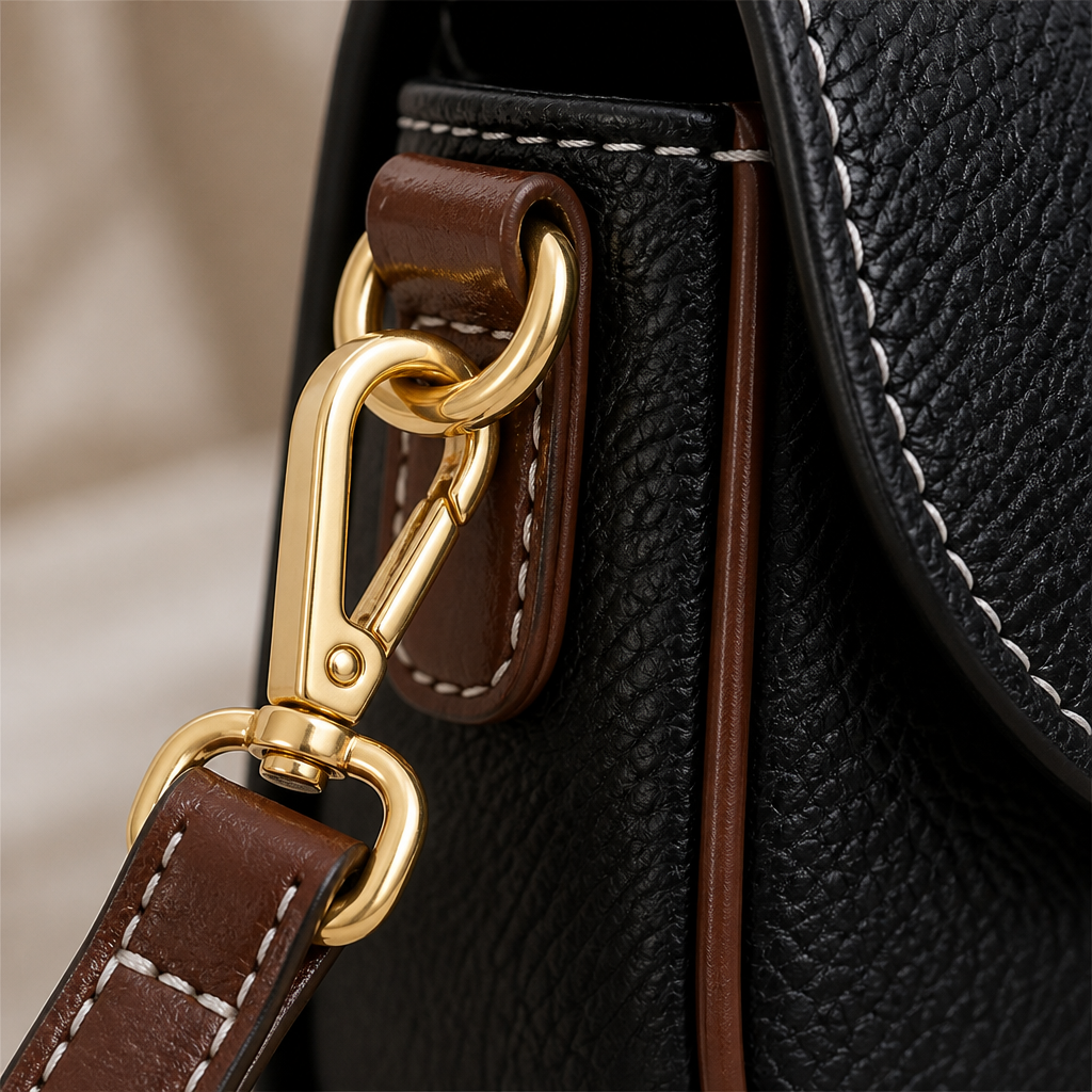 SolaraVera – Classic Pebbled Leather Crossbody with Magnetic Snap - Esilora
