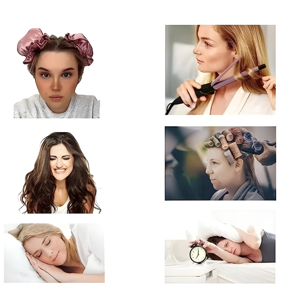 Kit de boucleur à cheveux en satin sans chaleur — tiges flexibles