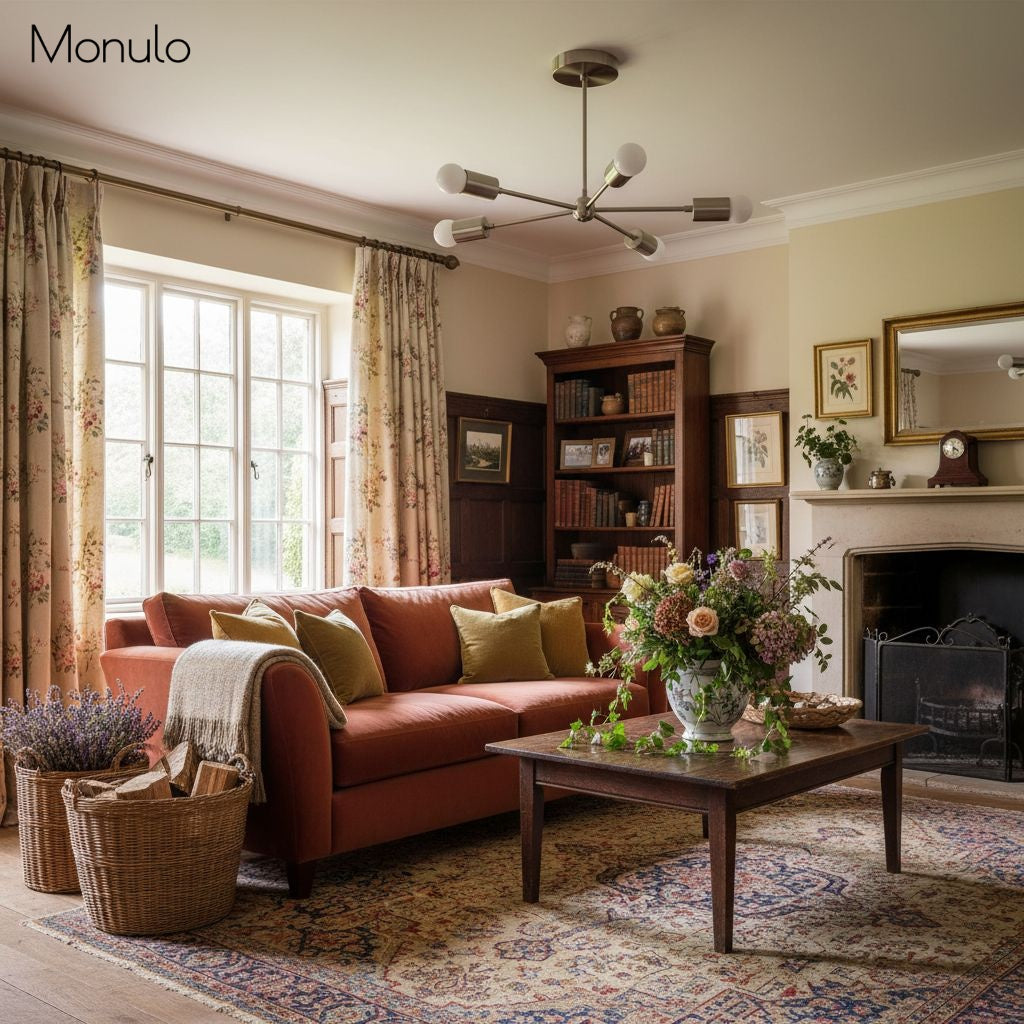 Mobilux Line Mid-Century Gold Sputnik Kronleuchter – Halbeinbau geometrische Messingleuchte | Esilora
