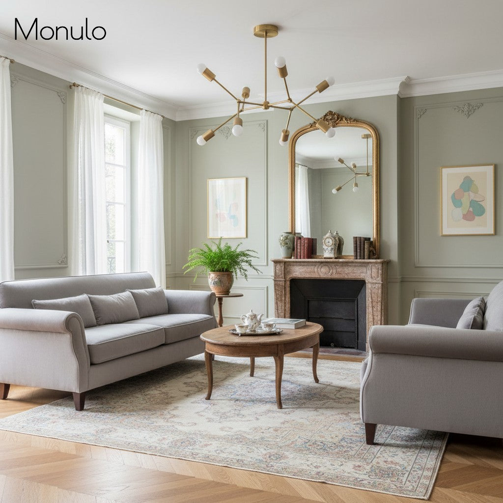 Mobilux Line Geometric Chandelier – Modern Metal Light for Bedroom | Esilora