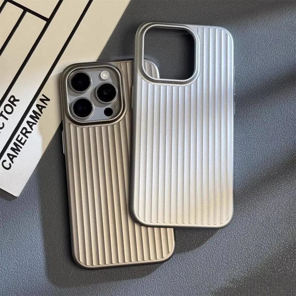 Funda antigolpes para iPhone - Carcasa delgada con aspecto metálico