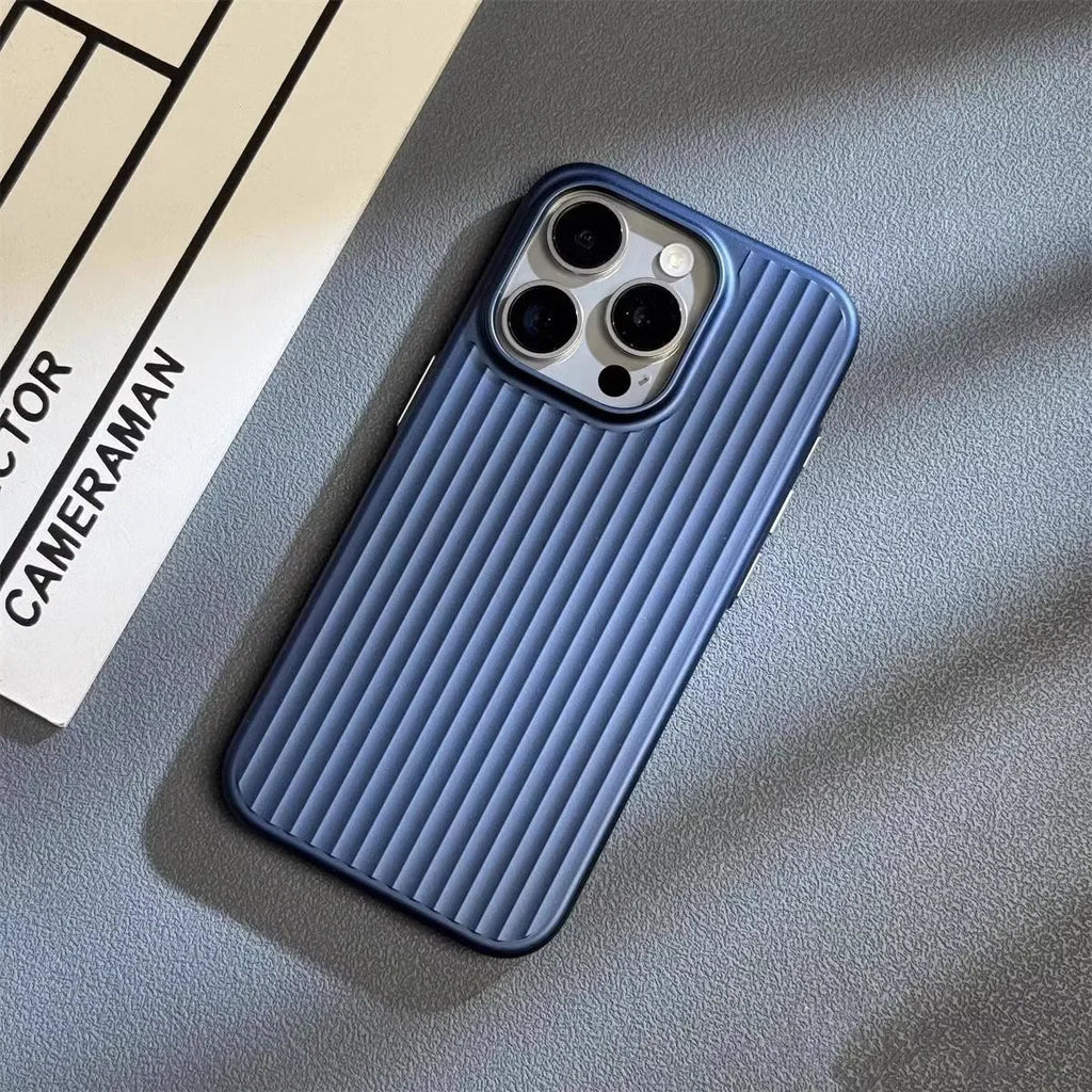 Funda antigolpes para iPhone - Carcasa delgada con aspecto metálico
