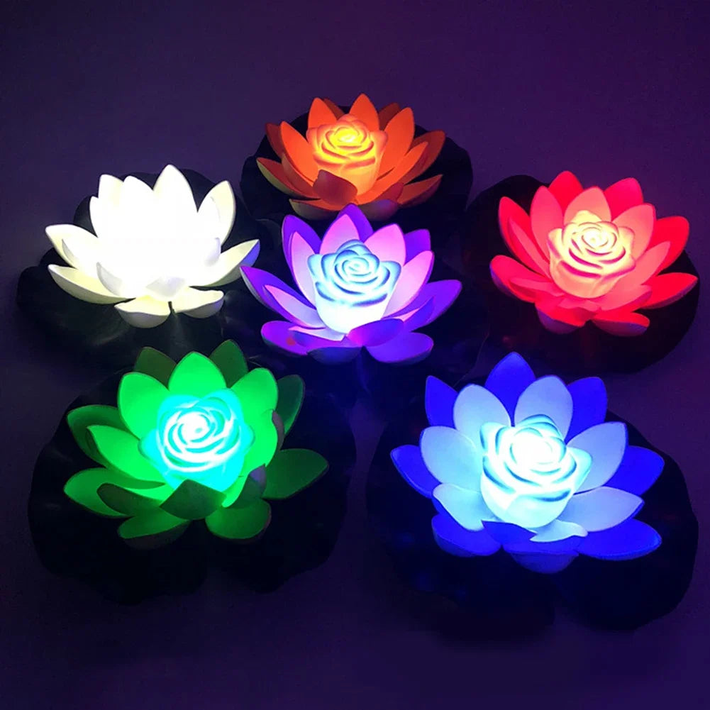 Floating LED Lotus Flower Decorative Pond Light