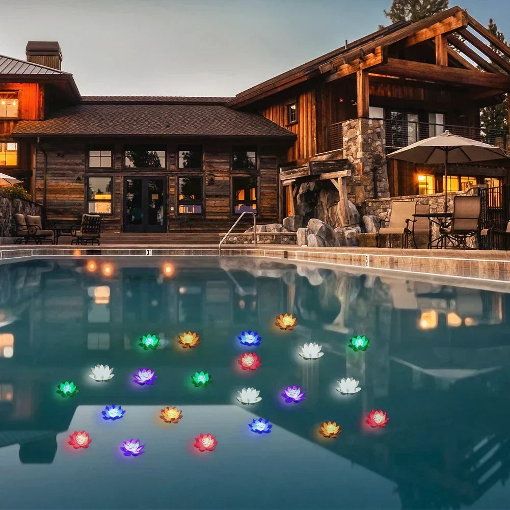 Floating LED Lotus Flower Decorative Pond Light
