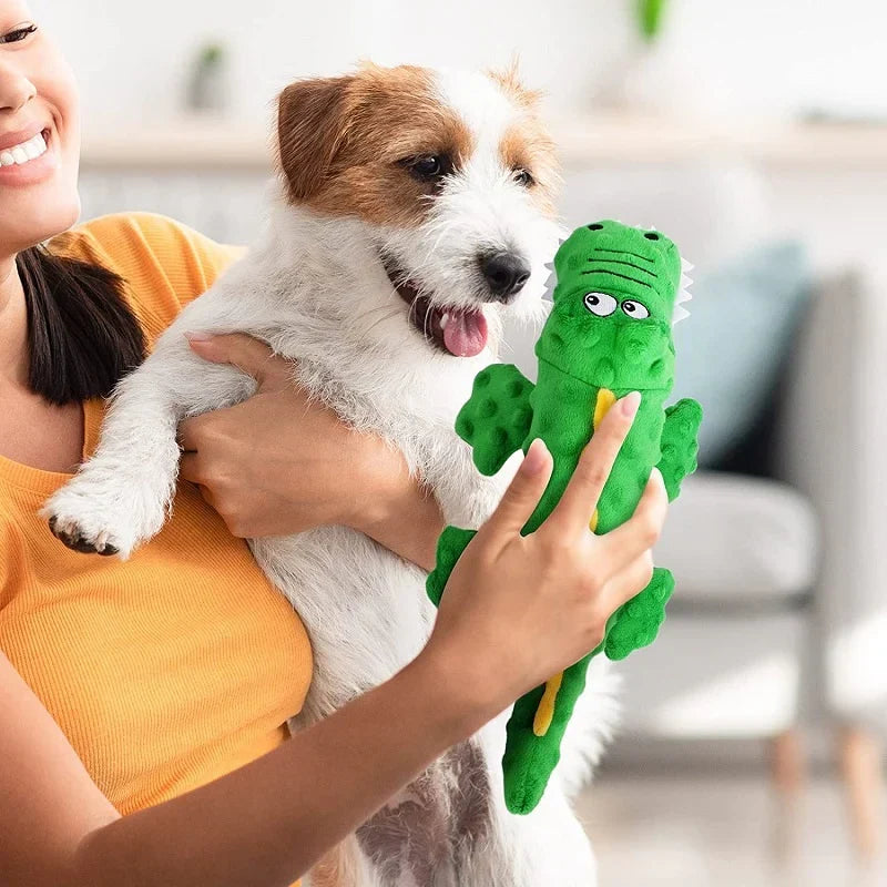 SqueakyPlush Crocodile Dog Toy — Soft Squeaker Chew Toy