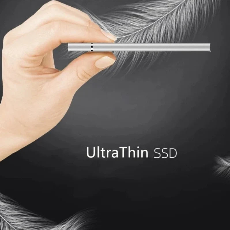 SSD extern portabil — carcasă subțire din aluminiu, transferuri rapide de date