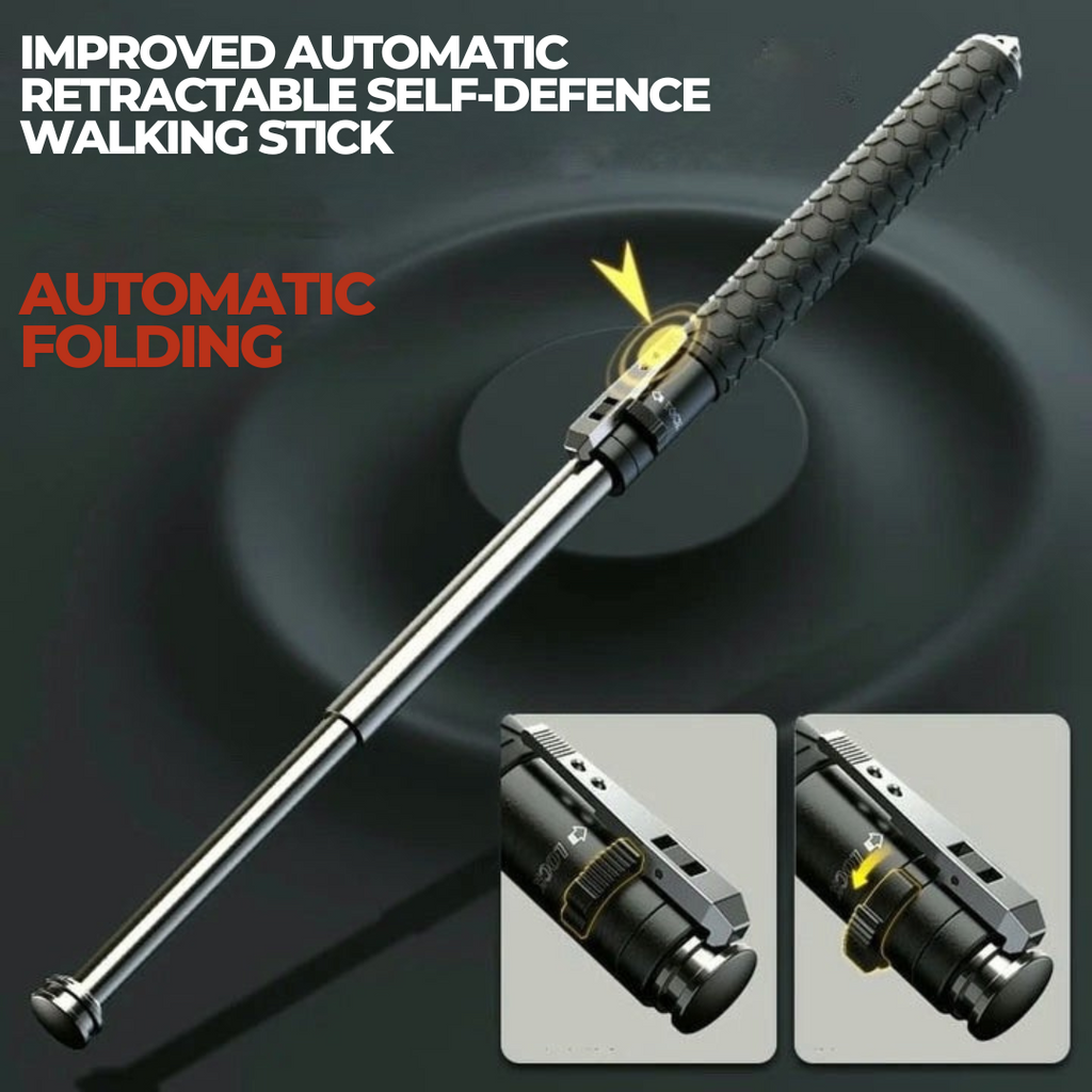 Telescopic Steel Walking Stick – Adjustable Shaft, Ergonomic Handle