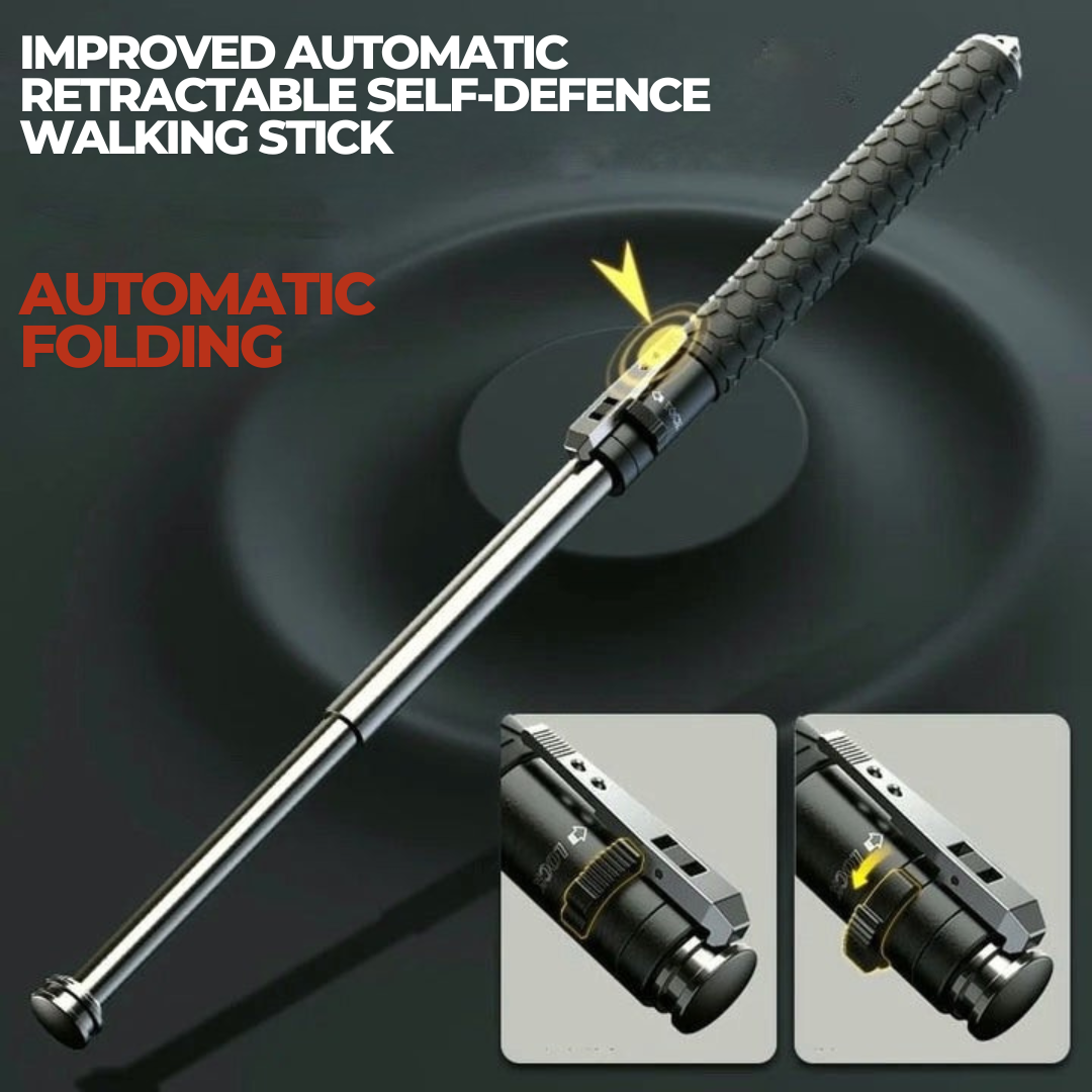 Telescopic Steel Walking Stick – Adjustable Shaft, Ergonomic Handle
