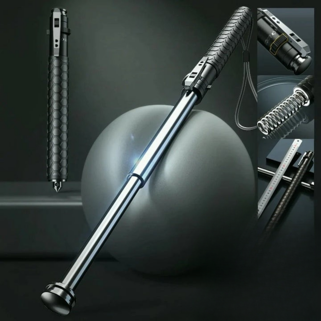 Telescopic Steel Walking Stick – Adjustable Shaft, Ergonomic Handle