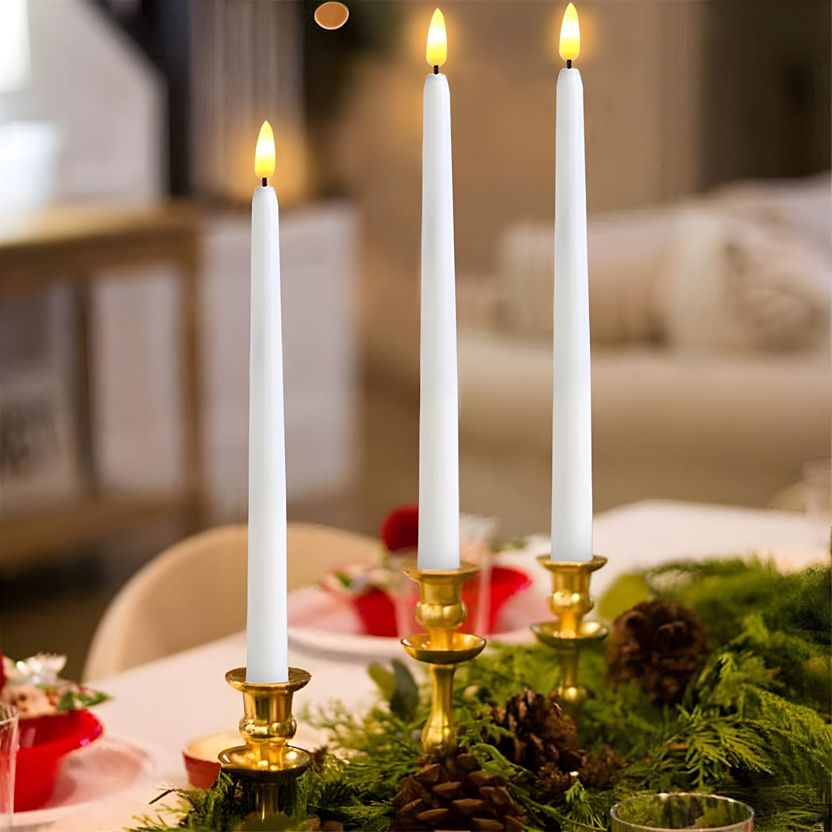 LED Taper Candle Set — Battery Powered, Remote, Timer