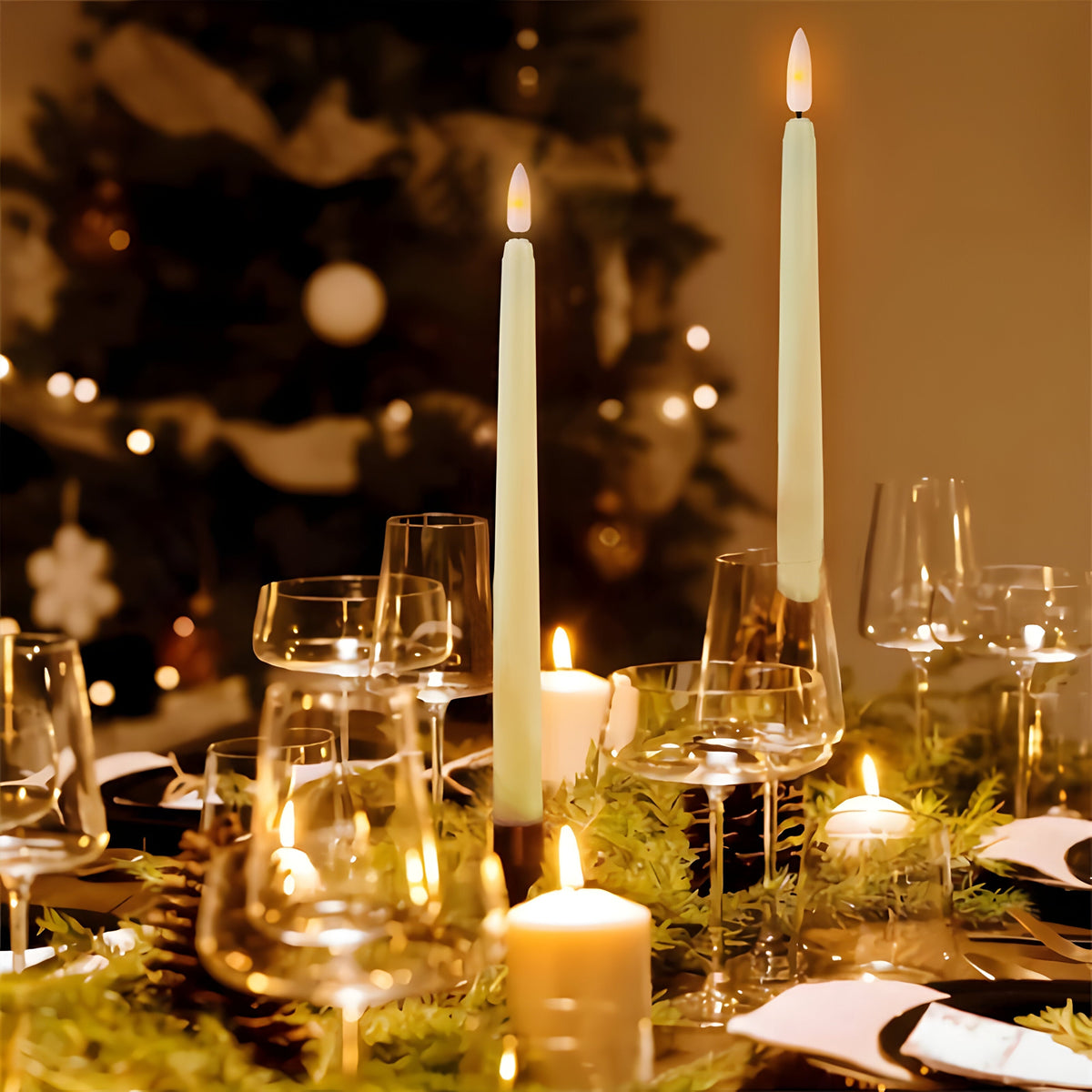 LED Taper Candle Set — Battery Powered, Remote, Timer