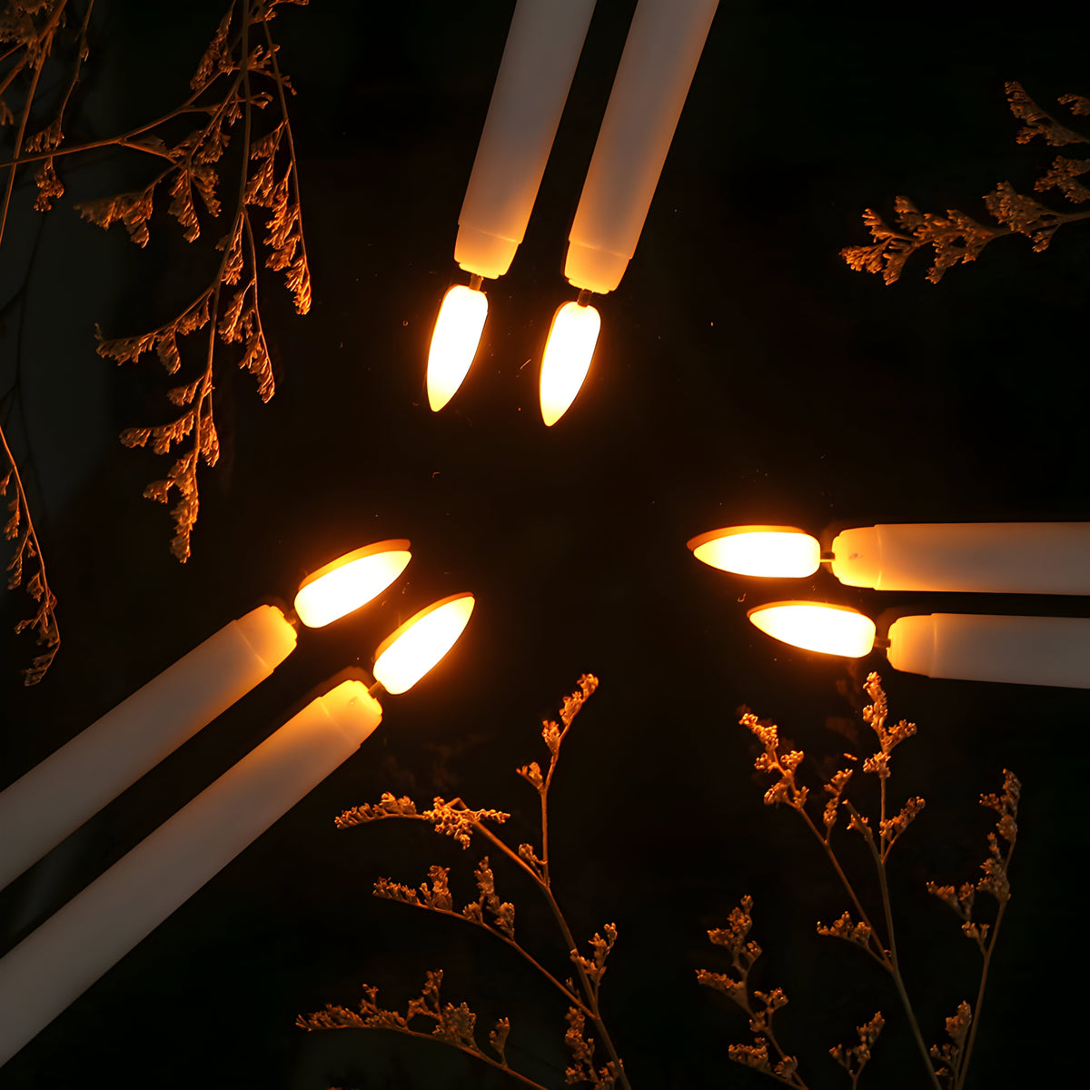 LED Taper Candle Set — Battery Powered, Remote, Timer