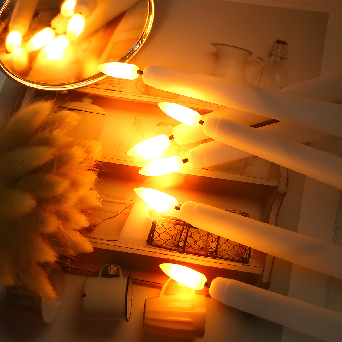LED Taper Candle Set — Battery Powered, Remote, Timer