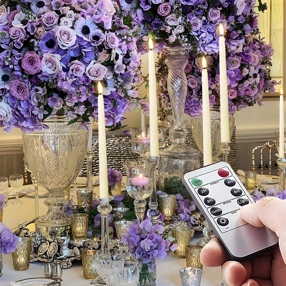 LED Taper Candle Set — Battery Powered, Remote, Timer