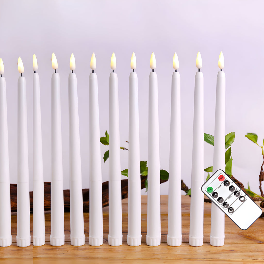 LED Taper Candle Set — Battery Powered, Remote, Timer