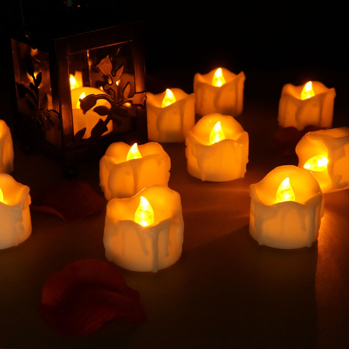Lumânări decorative LED fără flacără - pâlpâire realistă, alimentate cu baterii