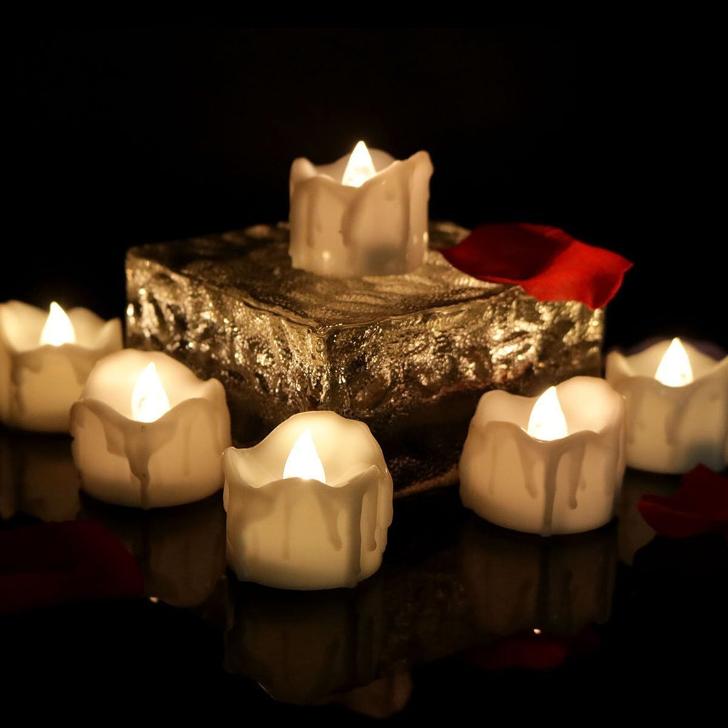 Lumânări decorative LED fără flacără - pâlpâire realistă, alimentate cu baterii