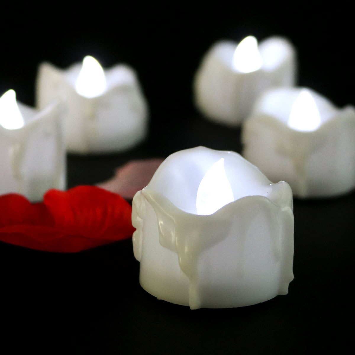 Lumânări decorative LED fără flacără - pâlpâire realistă, alimentate cu baterii