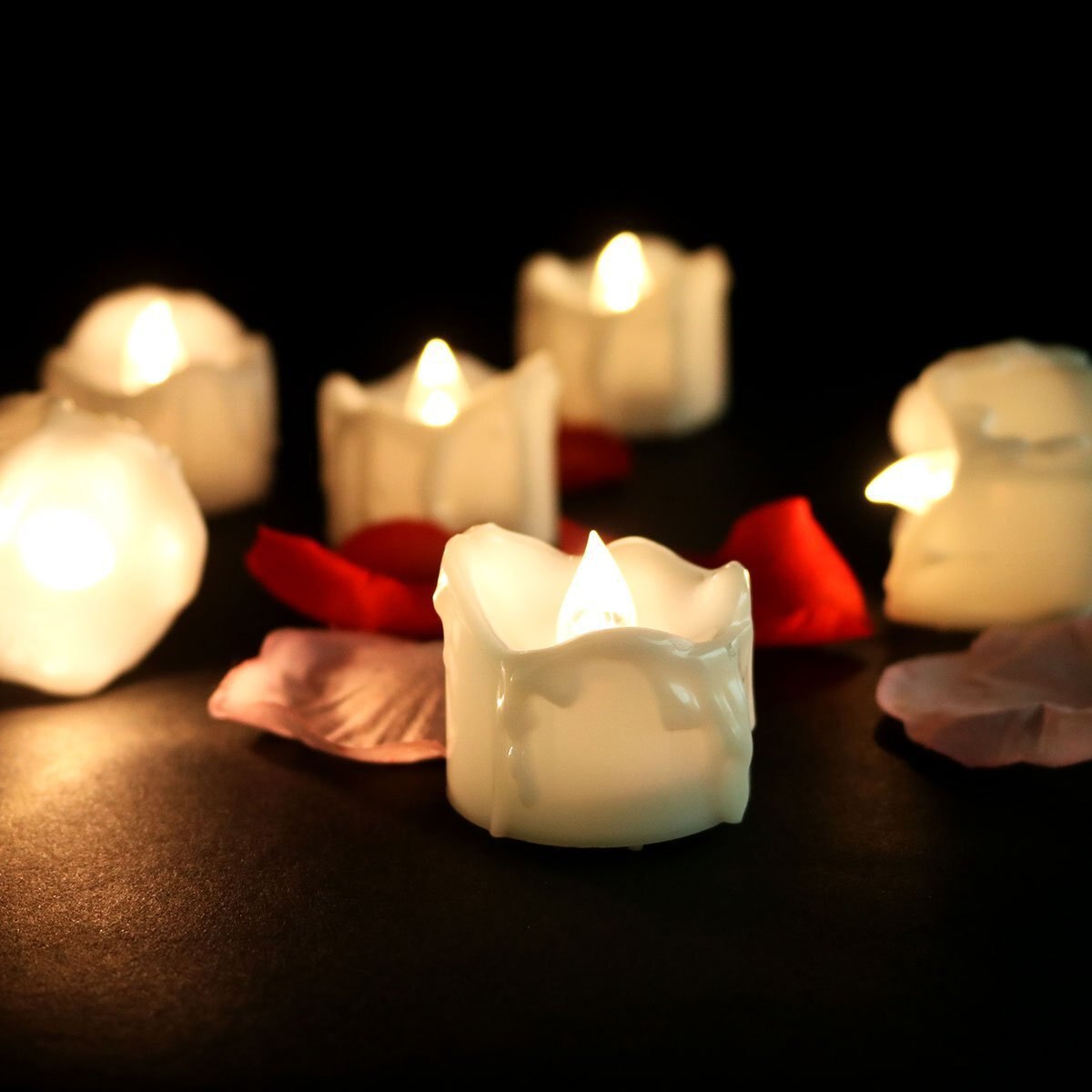 Lumânări decorative LED fără flacără - pâlpâire realistă, alimentate cu baterii