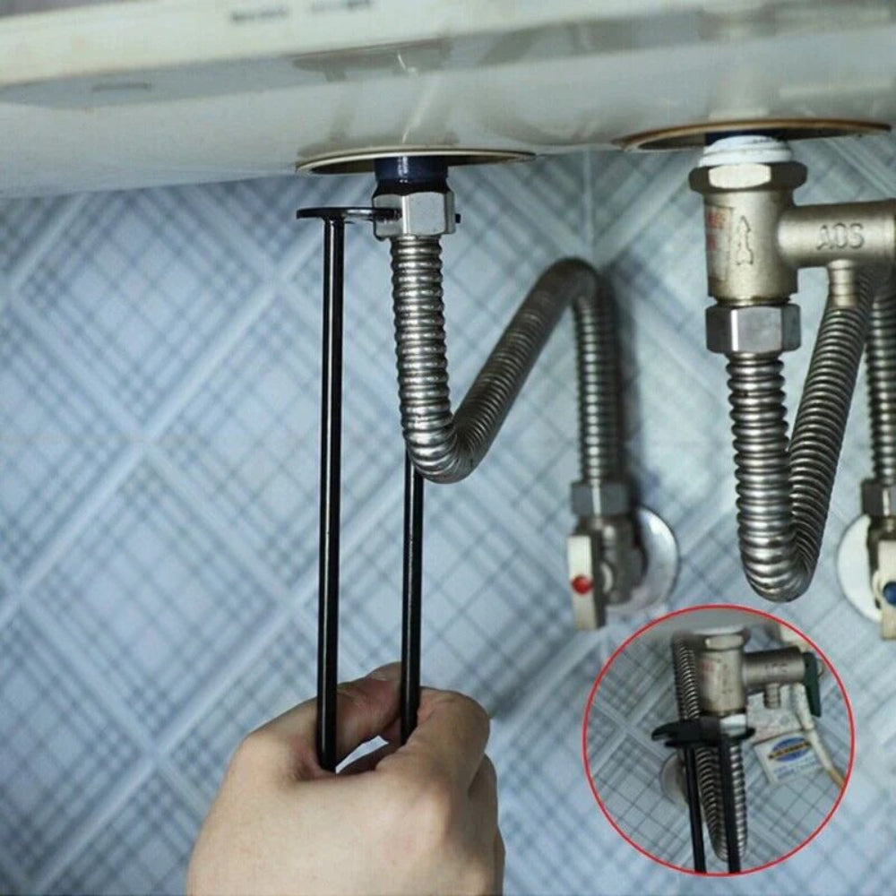 Llave para tuercas de lavabo con mango largo - Cabezal giratorio, eje extendido y agarre antideslizante