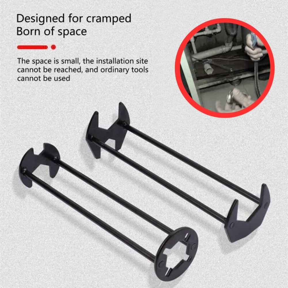 Llave para tuercas de lavabo con mango largo - Cabezal giratorio, eje extendido y agarre antideslizante