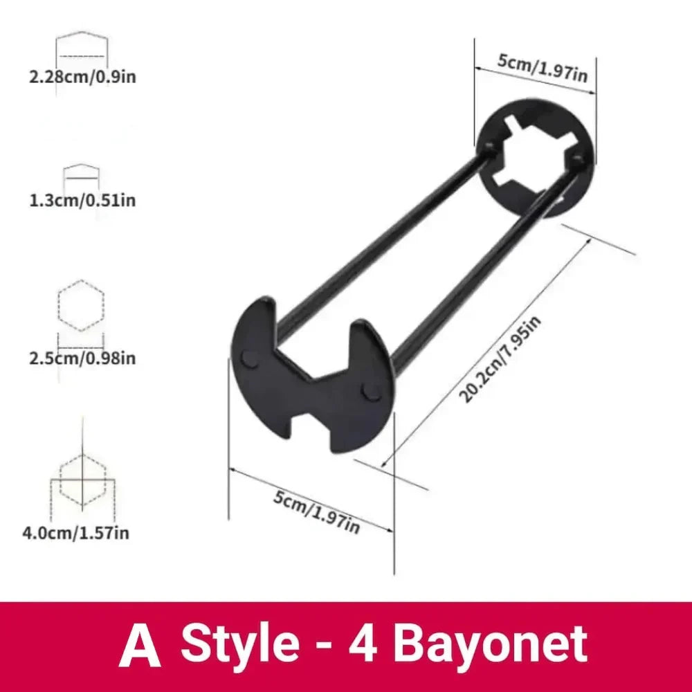 Llave para tuercas de lavabo con mango largo - Cabezal giratorio, eje extendido y agarre antideslizante