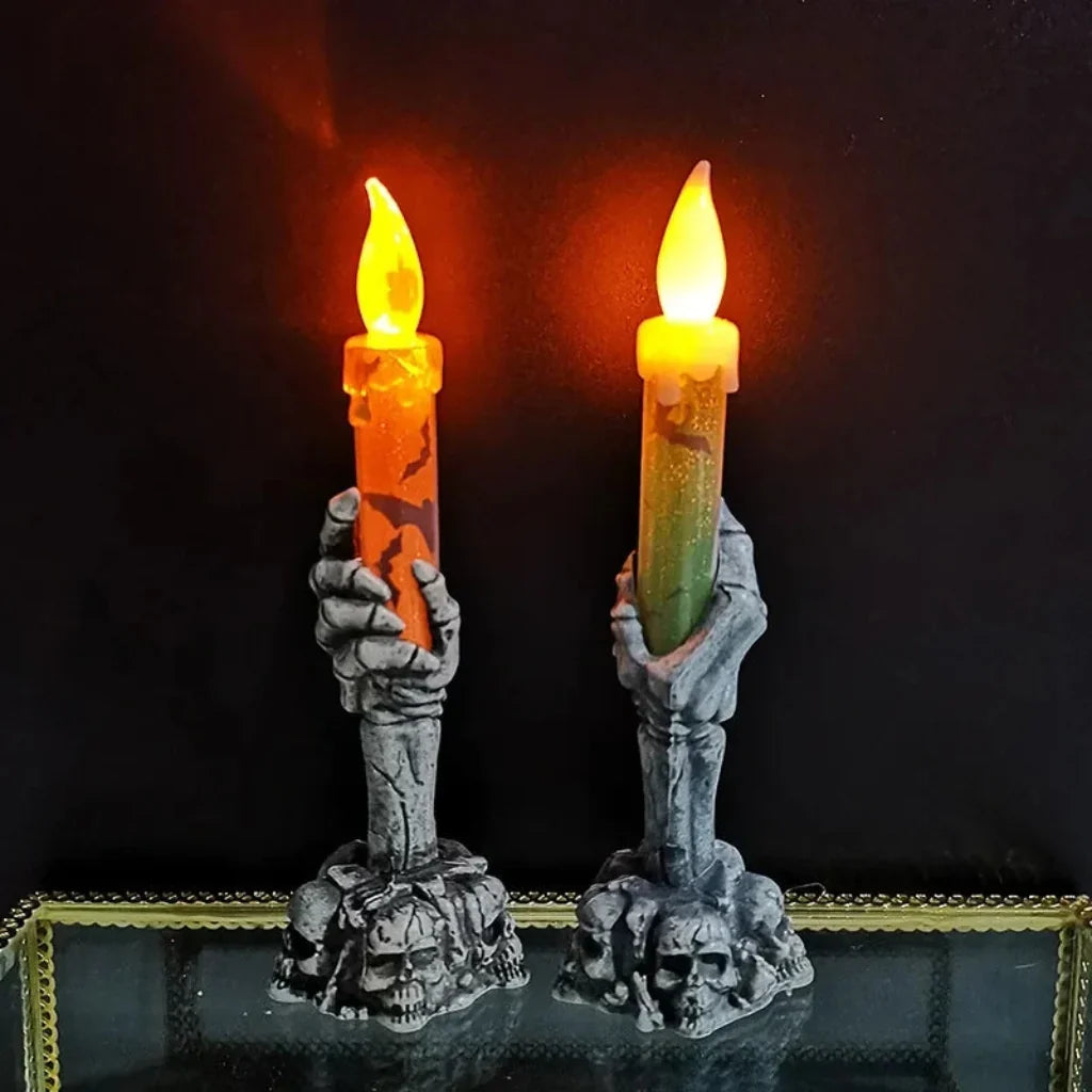 Velas esculturais de esqueletos de 20cm — decoração de Halloween