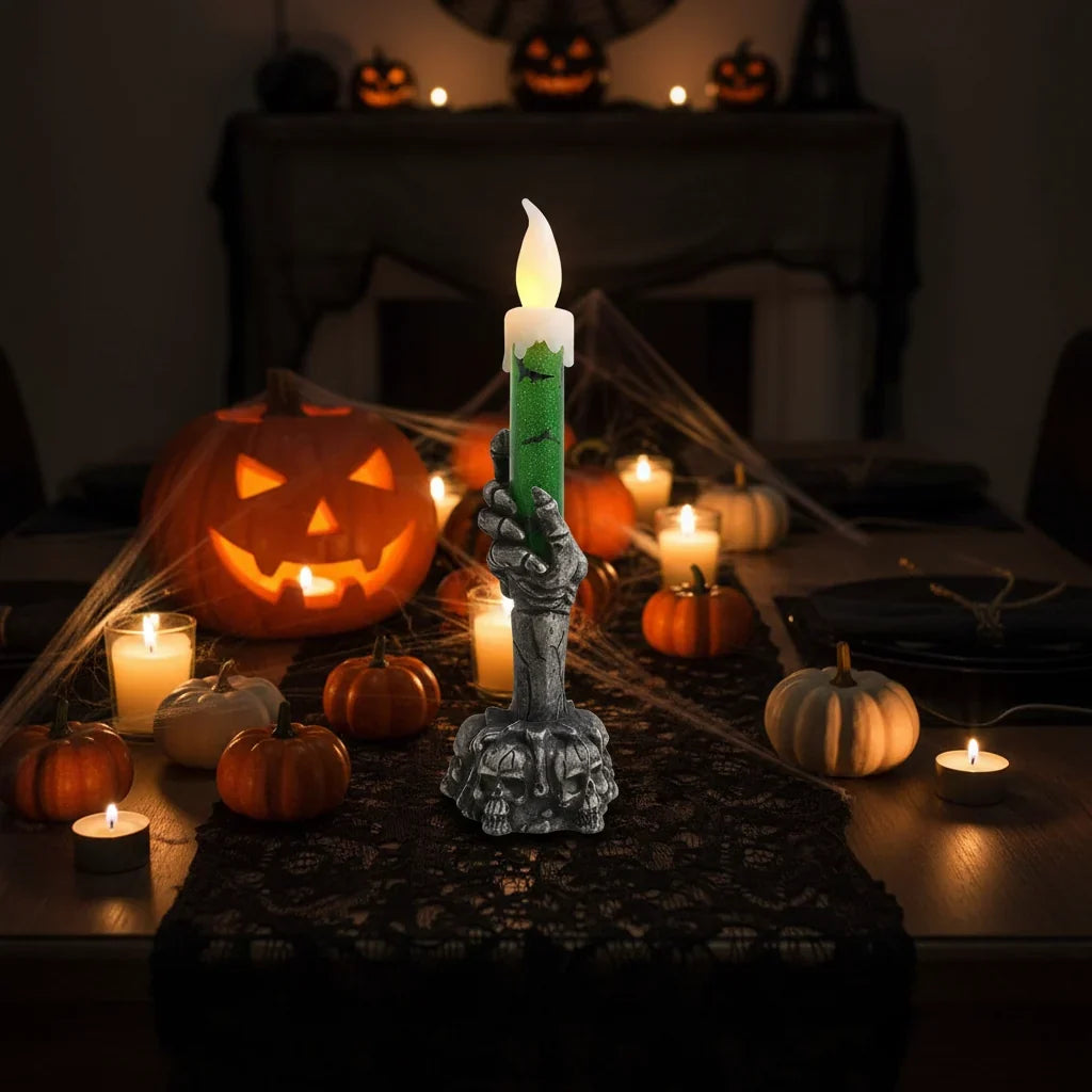 Velas esculturais de esqueletos de 20cm — decoração de Halloween