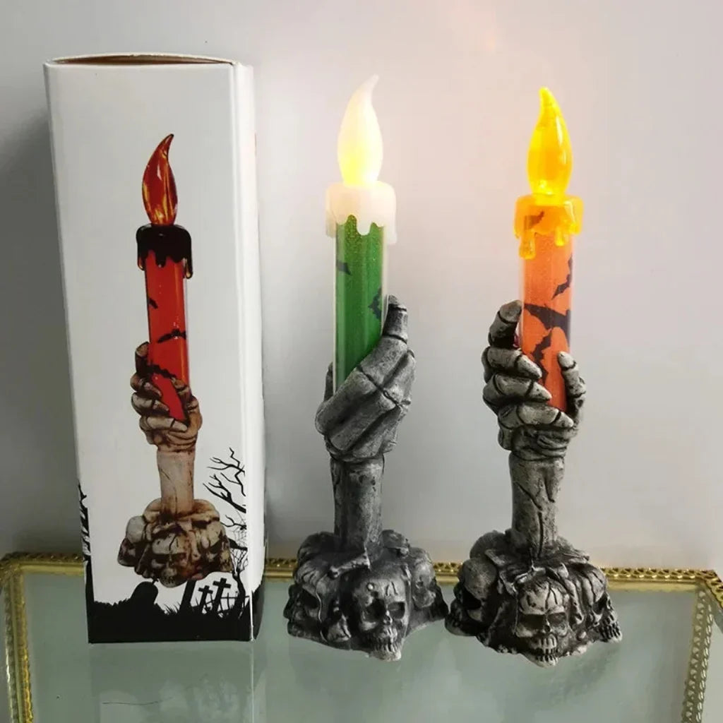 Velas esculturais de esqueletos de 20cm — decoração de Halloween