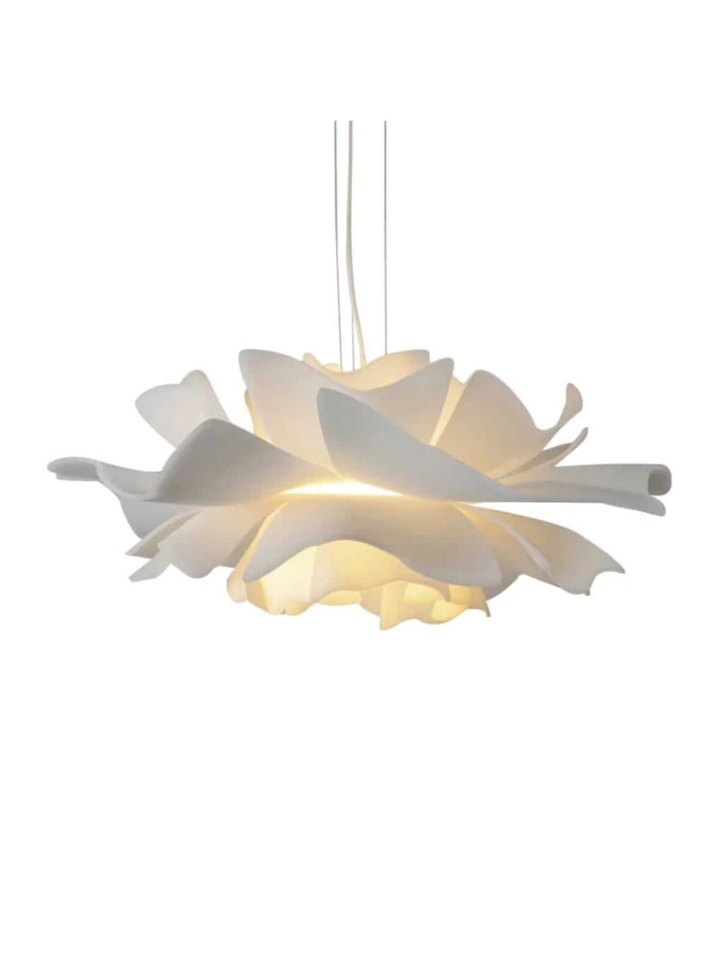 Handcrafted White Lotus Flower Pendant Light - Vintage Nordic Acrylic Design | Esilora