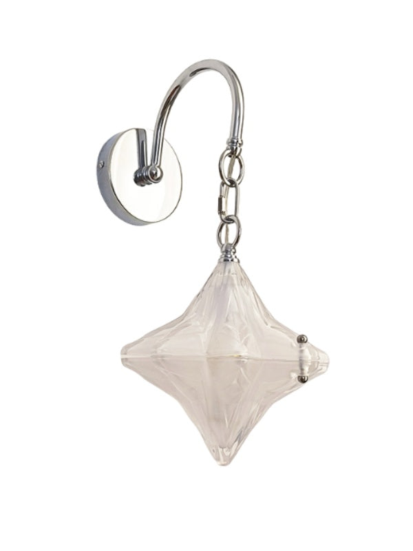 Art Deco Star Wall Sconce - Frosted Glass Light for Hallway - Astris Selene | Esilora