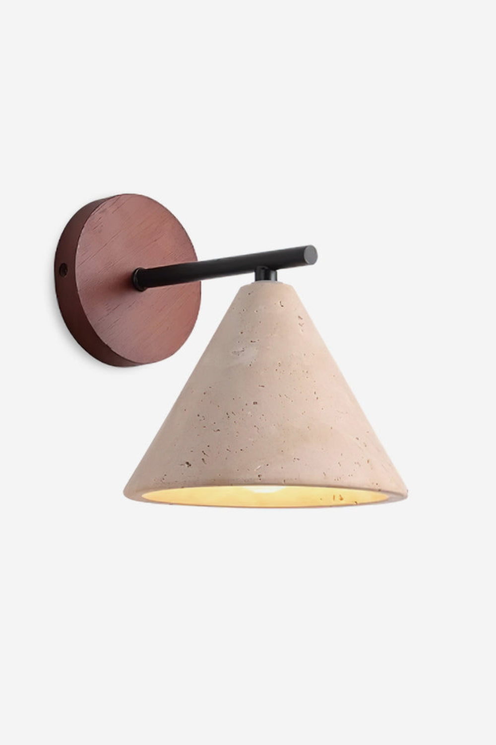 Modern Tapered Travertine Wall Sconce - Minimalist Accent Lighting for Bedroom | Esilora