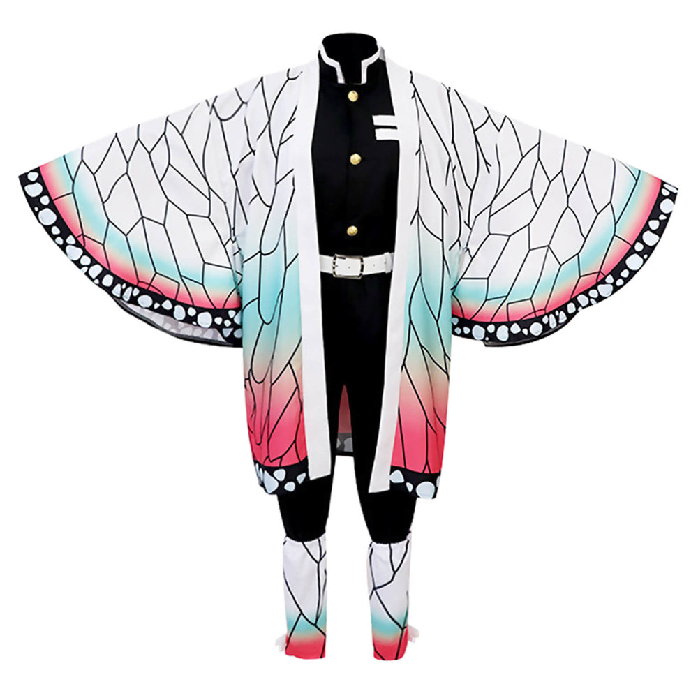 Set de costum anime cu pelerină și kimono cu fluturi, din cinci piese, pentru copii