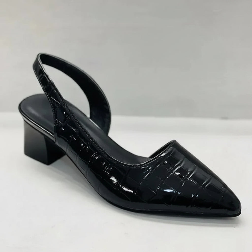Dames slingbackpumps — comfortabele blokhak, klassieke stijl