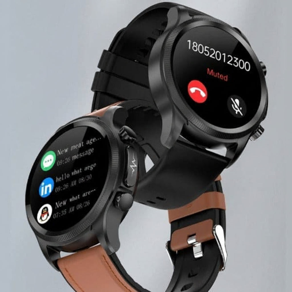 Smartwatch eletrónico com Bluetooth — monitor de glicemia, preto