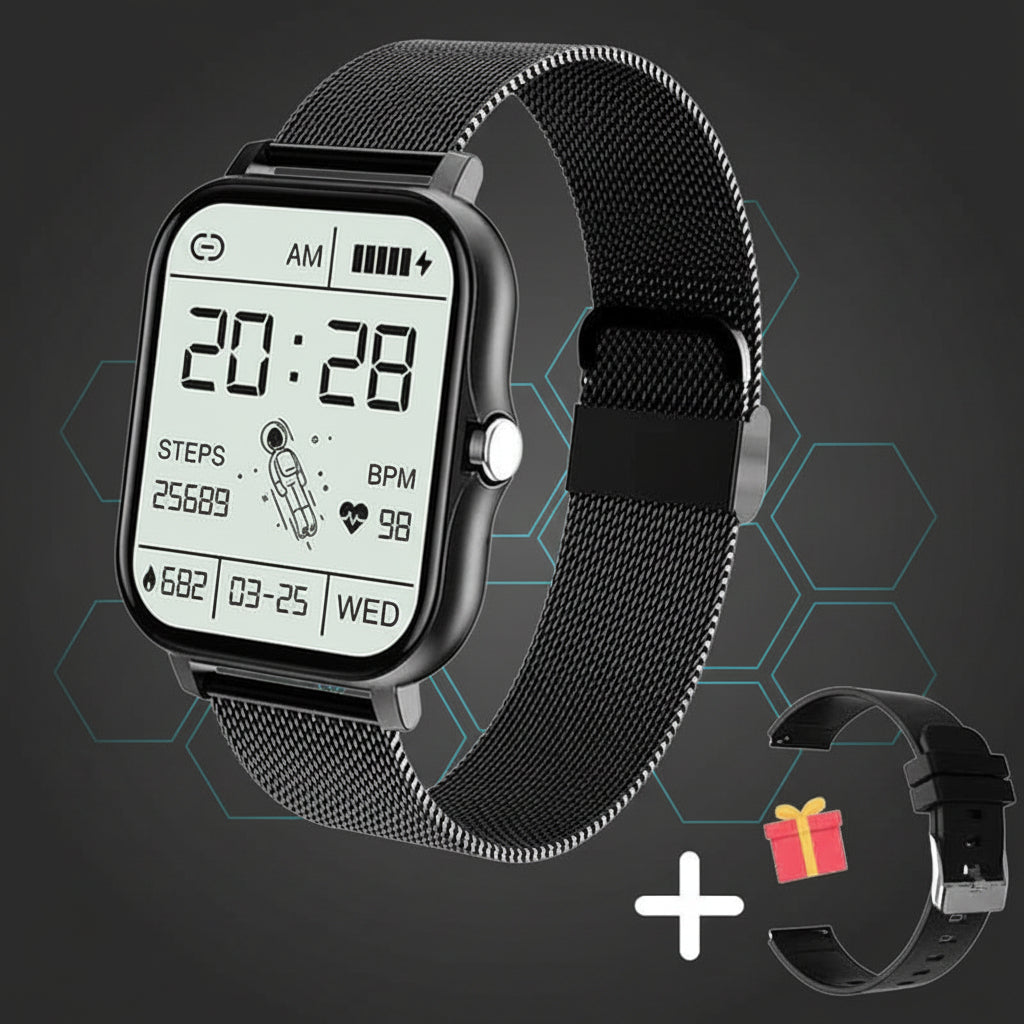 Smartwatch com monitor de atividade física — ecrã tátil HD de 1.83 polegadas