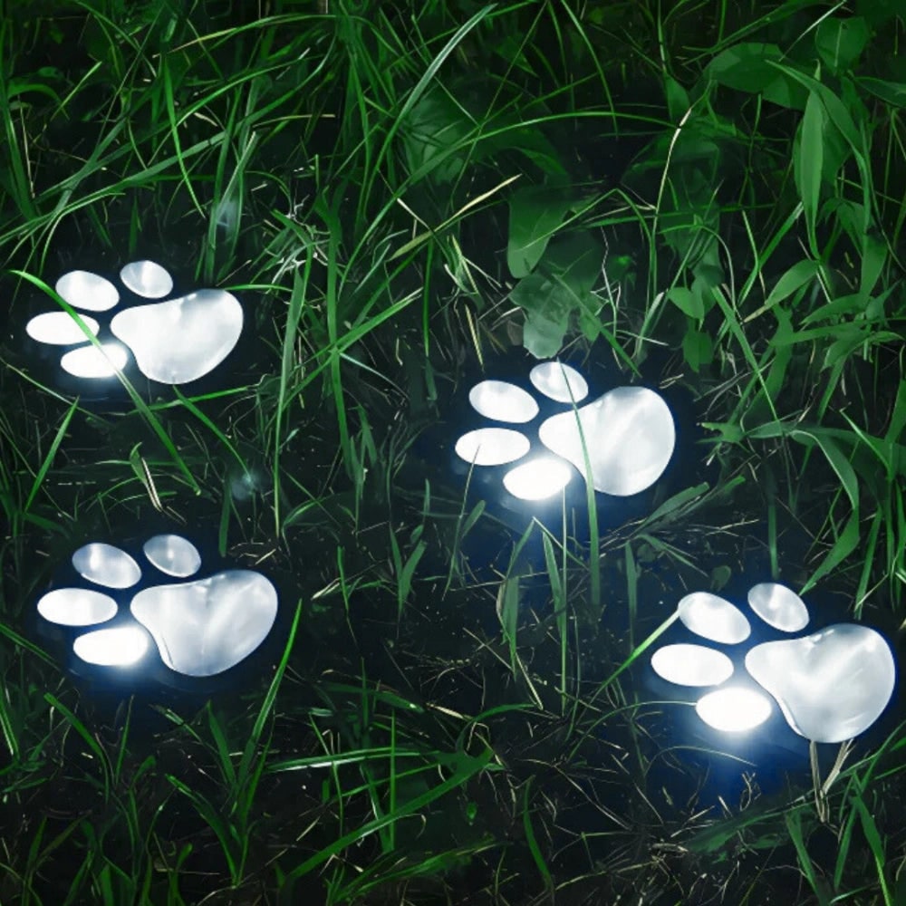 Luzes solares de jardim com pegadas