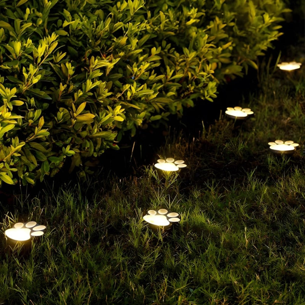 Luzes solares de jardim com pegadas
