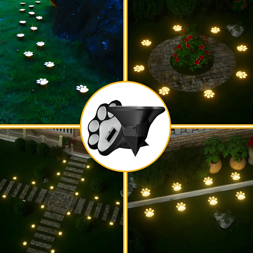 Luzes solares de jardim com pegadas