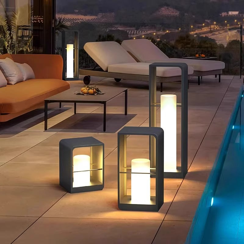 Contemporary Metal LED Solar Lamp — Automated Daylight Sensor