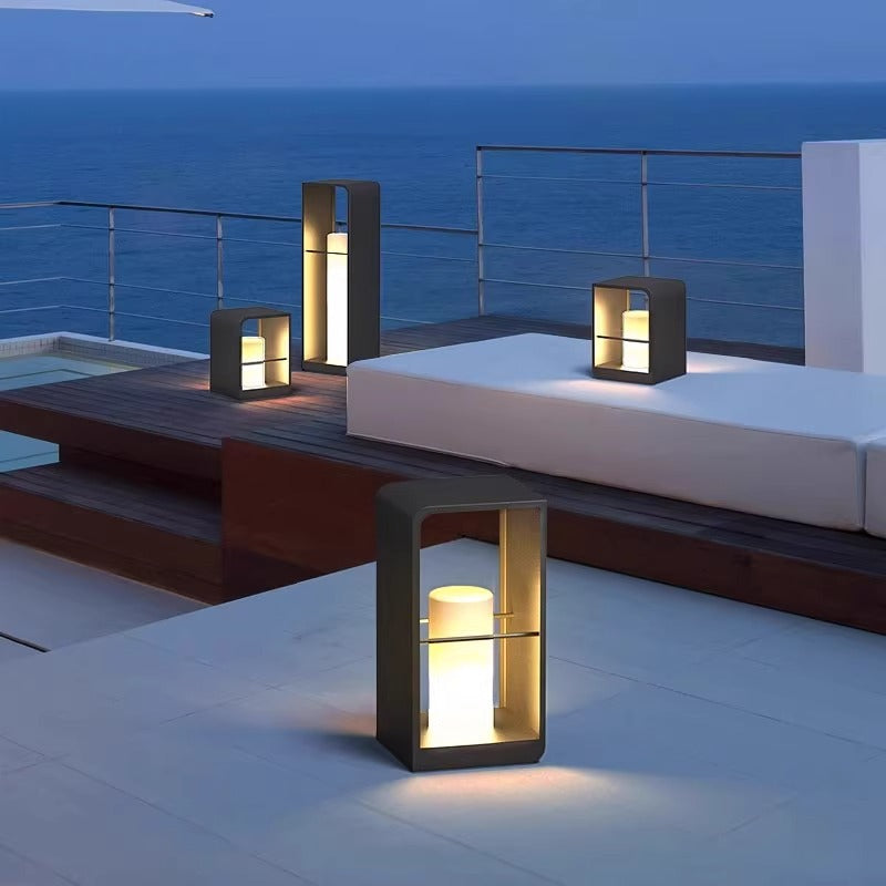 Contemporary Metal LED Solar Lamp — Automated Daylight Sensor