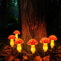 Luzes solares LED de jardim em forma de cogumelo — sensor crepuscular automático